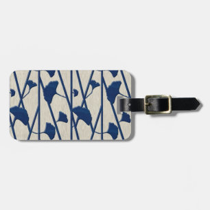 blue ginkgo - luggage tag