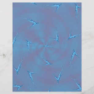 Blue Ginseng Man Bulk Scrapbook Paper Pages