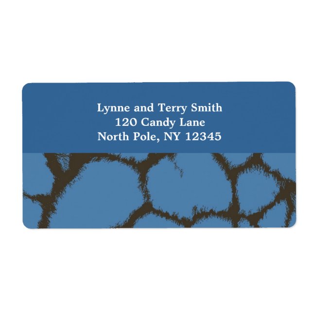 Blue Giraffe Fur Pattern Label (Front)