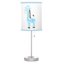 Blue Giraffe Nursery Lamp (Light Blue Trim)