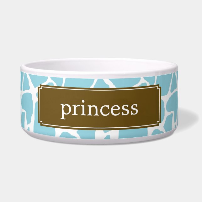 Blue Giraffe Pattern Bowl (Front)