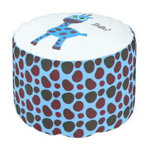 Blue giraffe pouf