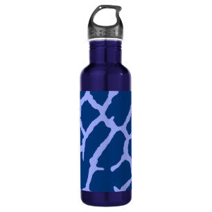 Blue Giraffe Print Stainless Steel Water Bottle