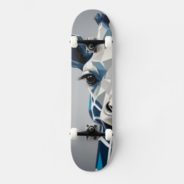 Blue Giraffe Skateboard (Front)
