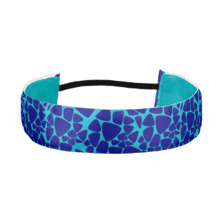 Blue Giraffe Skin Animal Print Satin Headband