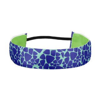 Blue Giraffe Skin Animal Print Satin Headband