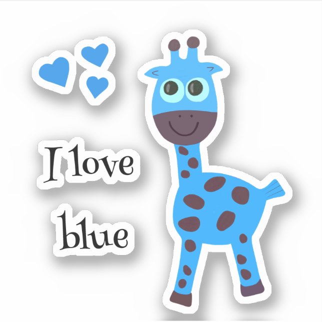 Blue giraffe sticker (Front)