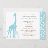 Blue Giraffes Boy Baby Shower Invitation (Front)