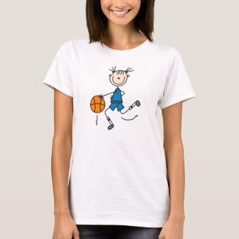 Blue Girl Basketball Player T Shirts And Gifts by stick_figures at Zazzle