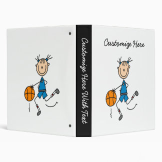 Blue Girl Basketball Player T shirts and Gifts 3 Ring Binder