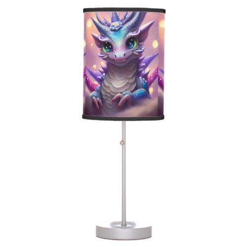 Blue Girl Dragon   Table Lamp