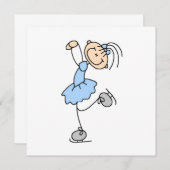 Blue Girl Figure Skater T-shirts and Gifts (Front/Back)