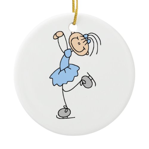 Blue Girl Figure Skater T-shirts and Gifts Ceramic Ornament