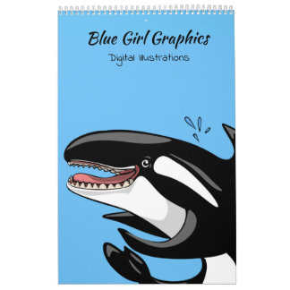 Blue Girl Graphics Illustration Calendar