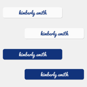 Blue Girl School Name Labels