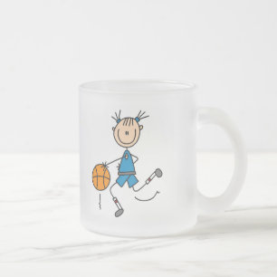 Blue Girls Basketball Tshirts and Gifts Frosted Glass Coffee Mug