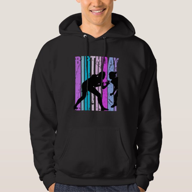 Blue Girls Wrestling Wrestler Womens Grandaughter  Hoodie (Front)