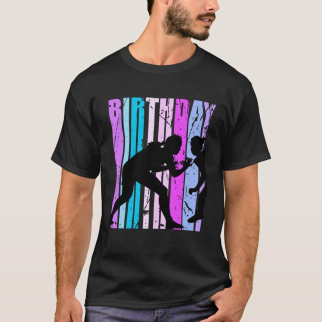 Blue Girls Wrestling Wrestler Womens Grandaughter  T-Shirt (Front)