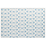 Blue Girly Geek Glasses Fabric