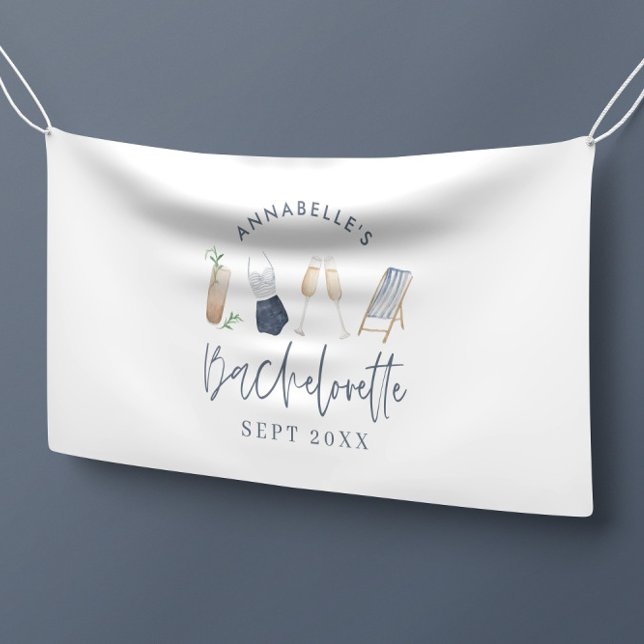 blue girly modern champagne bachelorette weekend banner (Creator Uploaded)
