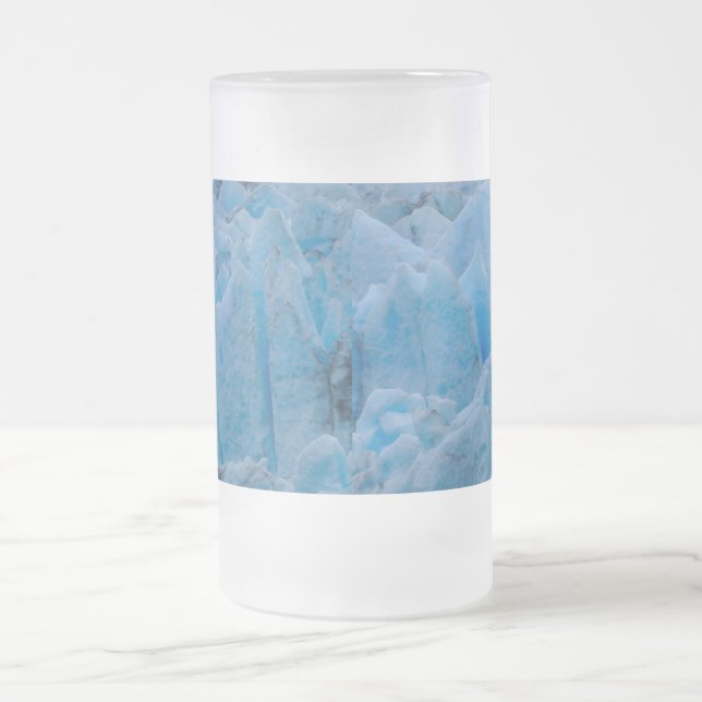 Blue Glacier Frosted Glass Beer Mug (Center)