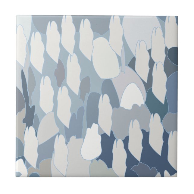 Blue Glacier Ice  Ceramic Tile (Front)