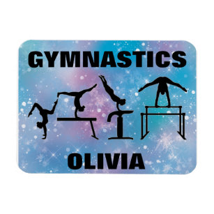 Blue Glam Girls Gymnastics Magnet