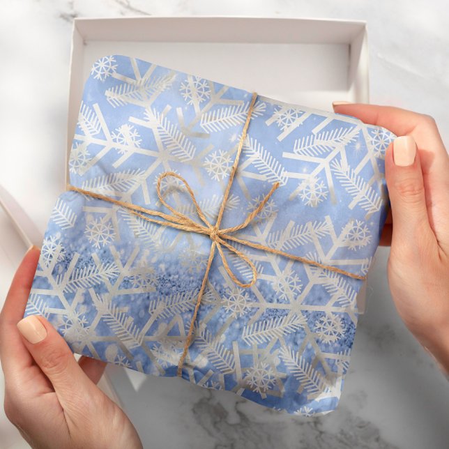 Blue Glam Glitter Christmas Holidays Snowflake Joy Wrapping Paper (Blue Glam Glitter Christmas Holidays Snowflake Joy Wrapping Paper)