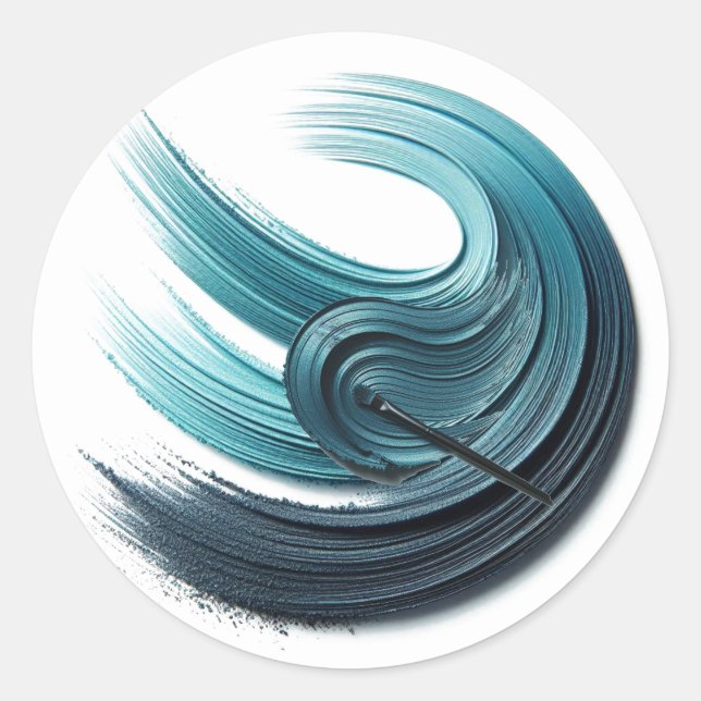 Blue Glam Oceanic Eye Shadow  Classic Round Sticker (Front)