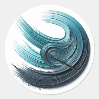 Blue Glam Oceanic Eye Shadow Classic Round Sticker