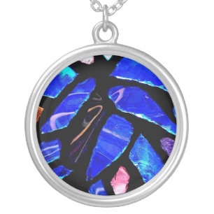 'Blue Glass' Abstract Necklace