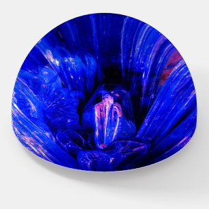 Blue Glass   Abstract Paperweight