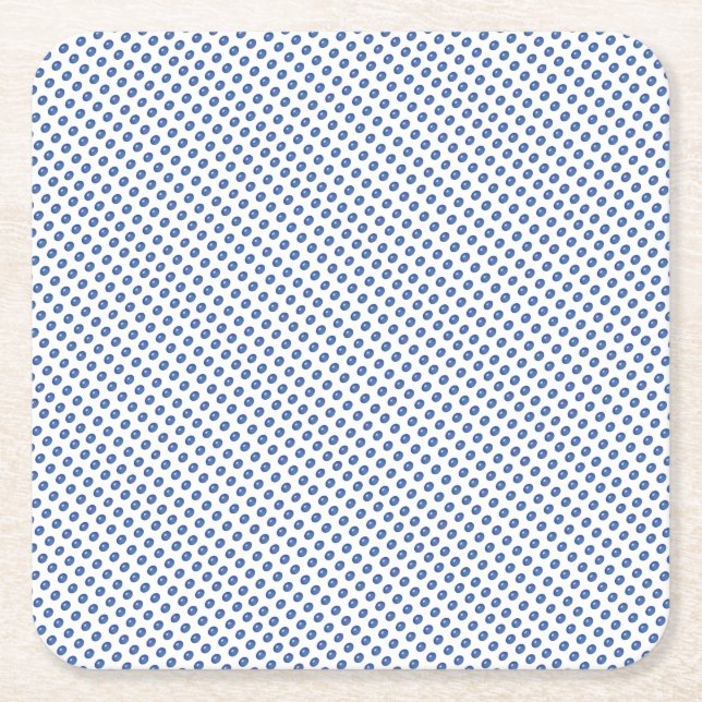 Blue Glass Balls Pattern Square Paper Coaster (Front)