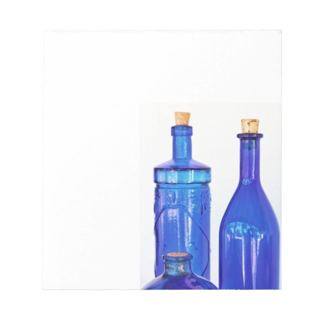 Blue Glass Bottles Notepad (Front)