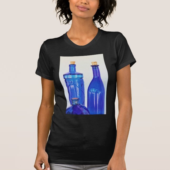 Blue Glass Bottles T-Shirt (Front)