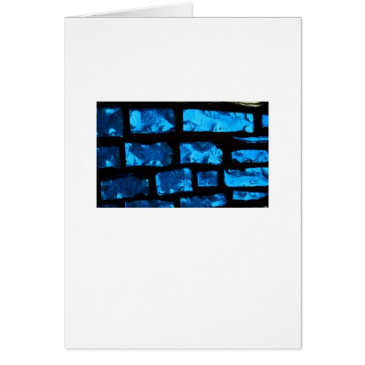 Blue glass chunks with black grout between them cards (Front)