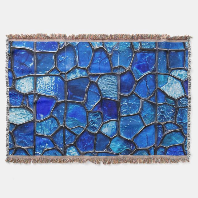 🛋️ Blue Glass Cozy Home Comfort Throw Blanket (Front)