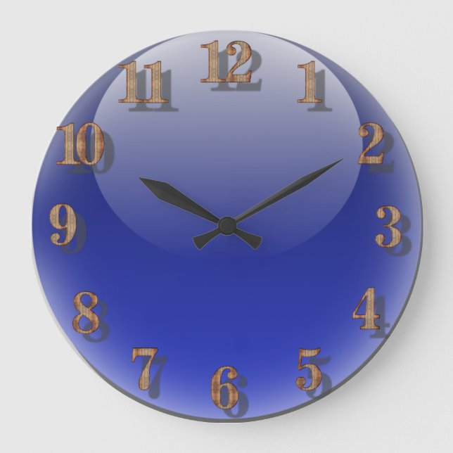 Blue Glass design Large Clock (Front)