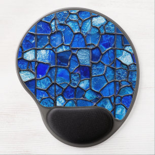 🖱️ Blue Glass Desk Gift For Home Office Gel Mouse Pad