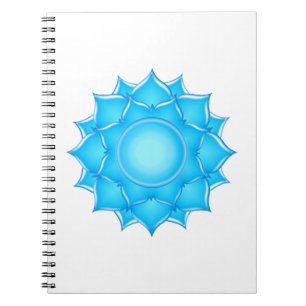 Blue Glass Lotus Flower Drawing Notebook