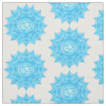 Blue Glass Lotus Flower Pattern Fabric