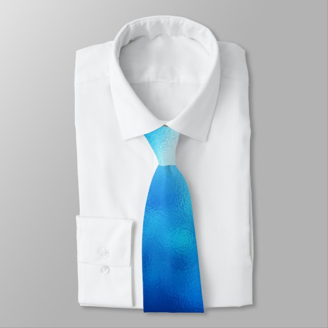 Blue Glass Neck Tie (Tied)