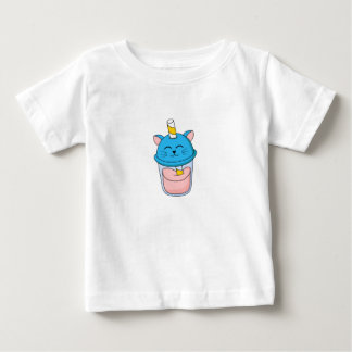 Blue Glass of Juice Cat  Baby T-Shirt