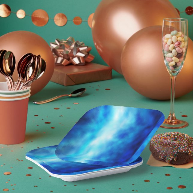 Blue Glass Paper Plates (Multi)