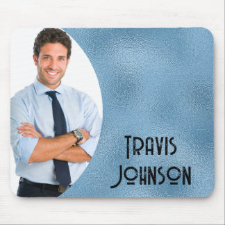 Blue Glass Photo Frame Mouse Pad