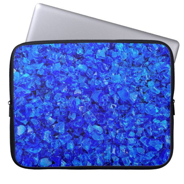 Blue Glass Rocks Laptop Sleeve (Front)
