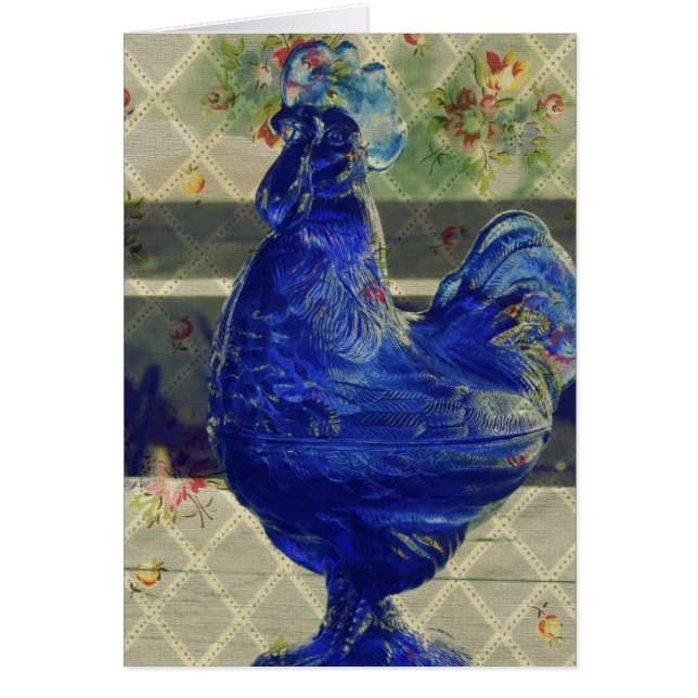 Blue Glass Roo Flower Pattern Cards (Front)