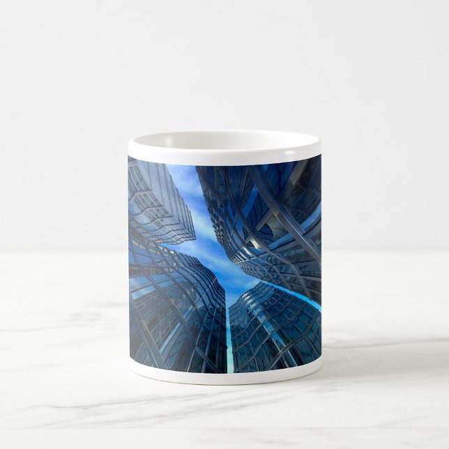 Blue Glass Skyscrapers Futuristic Urban Coffee Mug (Creator Uploaded)