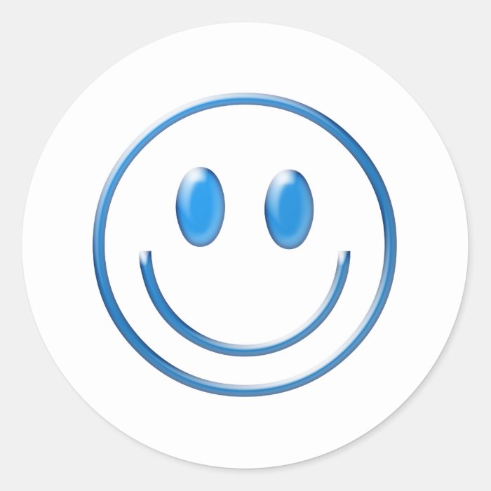 Blue Glass Smiley Face Sticker