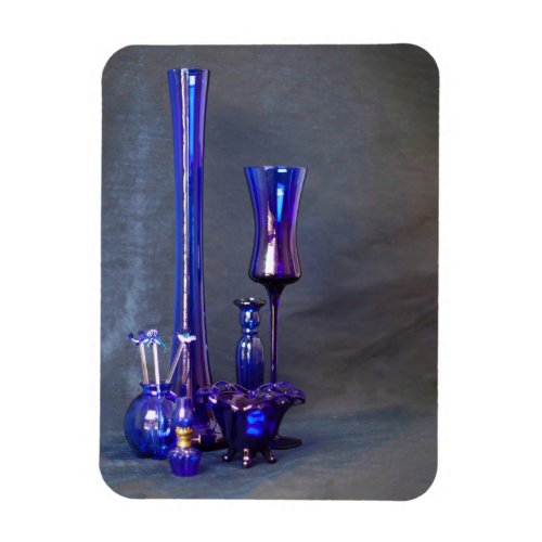 Blue Glass Vertical Vases Flexible Photo Magnet